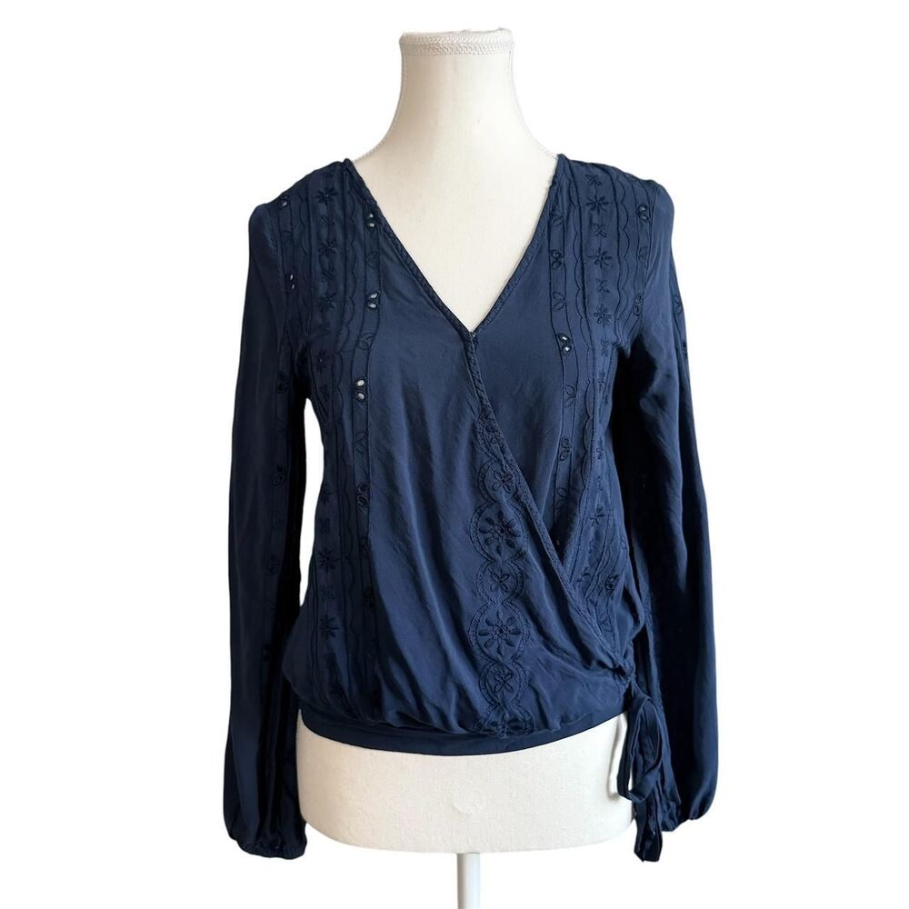 Aeropostale Blue Wrap Blouse